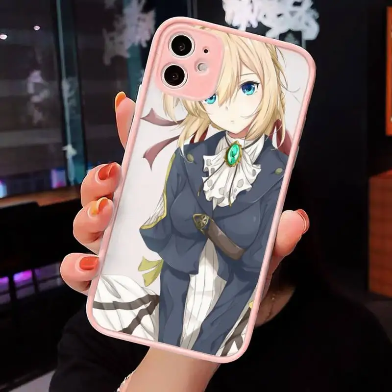 

Violet Evergarden Phone Case Matte Transparent for iPhone 7 8 11 12 s mini pro X XS XR MAX Plus cover funda