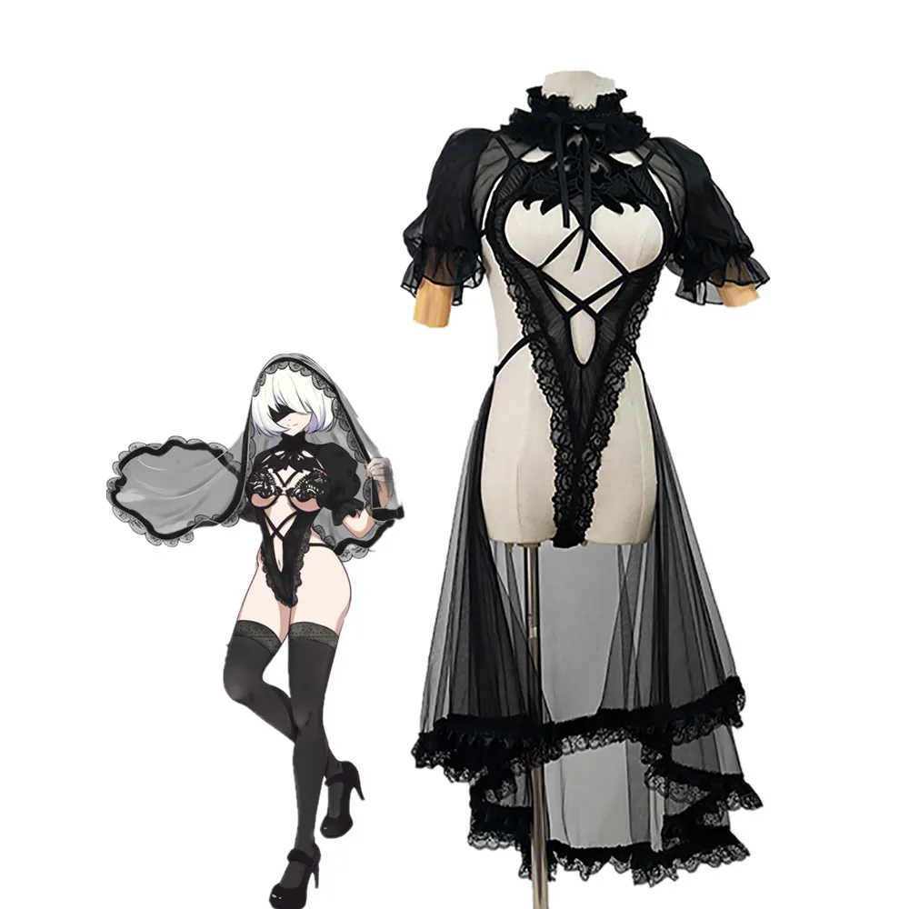 Костюм для косплея по мотивам игры Nier: Automata 2B сексуальное платье-Ципао униформа