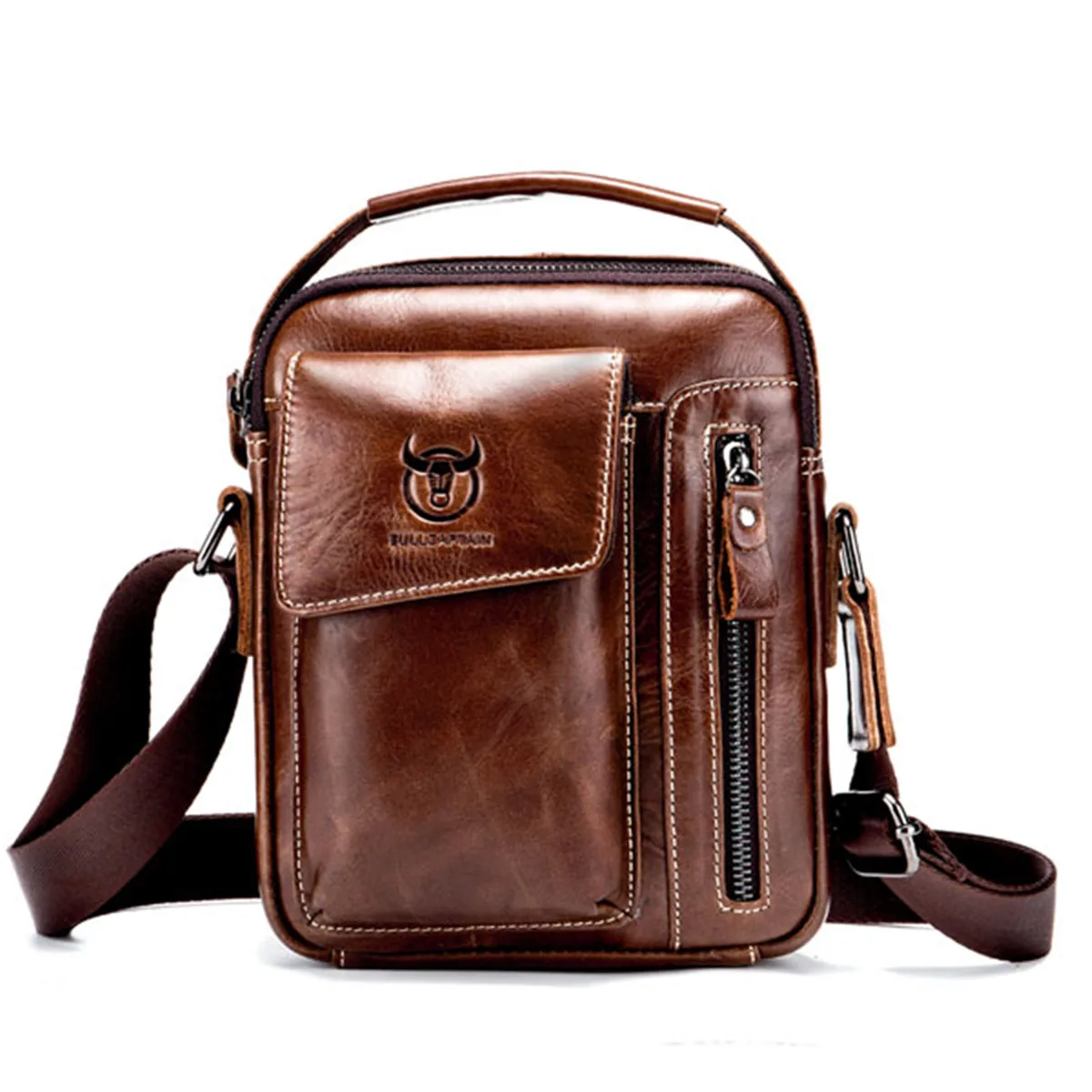 

Vintage Men Genuine Leather Crossbody bag Vintage Cow Leather Men Messenger Bags Small Shoulder Bag for Male Casual Handbag