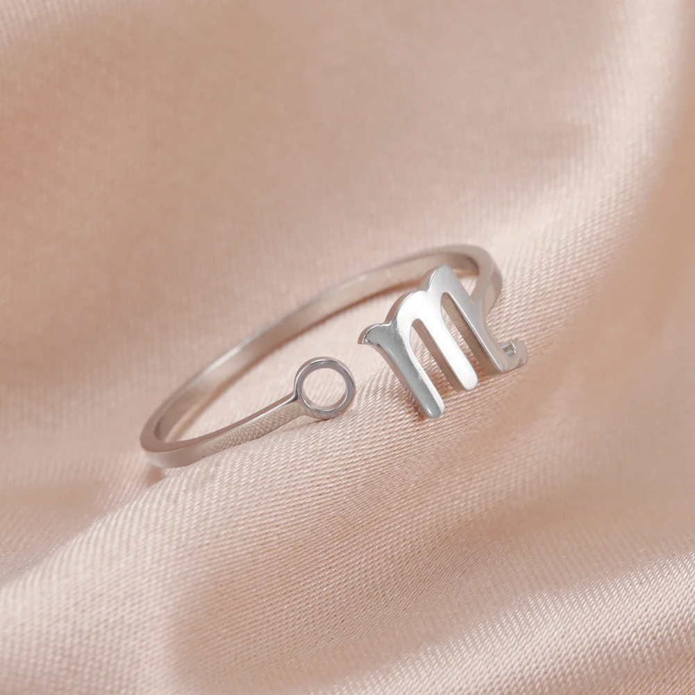 Нержавеющая сталь Skyrim зодиакальные кольца для женщин 12 Звездные знаки Открытое