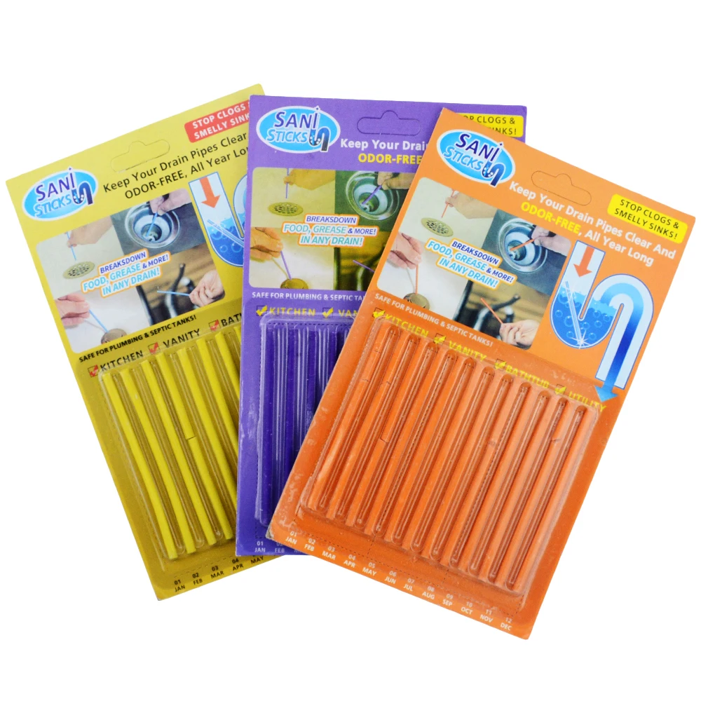 4 цвета чистящая палка для туалета и кухонной трубы|От засоров| |