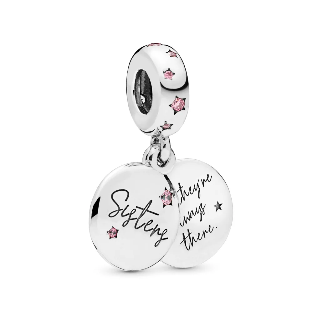 

925 silver Pray Forever Sisters Dangle Charm pendant Fit Original Pandora Necklace for women fashion jewelry gift