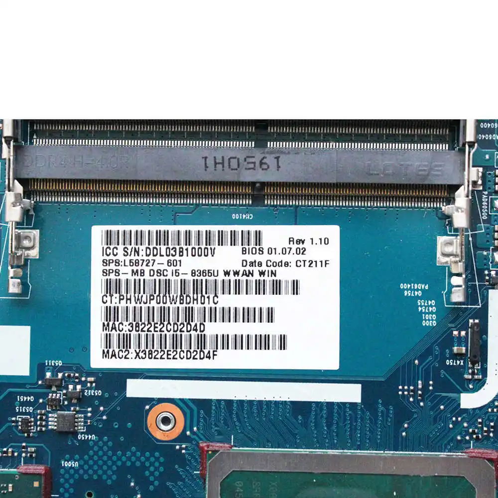 GD для HP ProBook 650 G5 материнская плата ноутбука L58727-001 6050A3028501-MB-A01 с i5-8365U CPU 216-0923020 GPU |