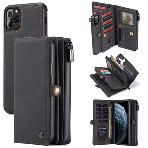 17 cards zipper wallet case for iphone 12 mini 11 pro max se 2020 10 x xr xs max 7 8 plus retro flip leather magnetic phone case free global shipping