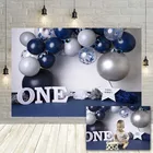 Avezano фотография фоны торт разбивать 1-й День рождения синие воздушные шары мальчик вечерние НКА фон для фотостудии фотосессия Декор