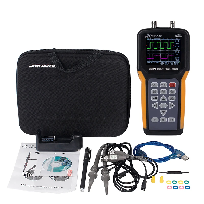 

Handheld Oscilloscope 2 Channels 20MHz oscilloscope Bandwidth mini portable digital oscilloscope Jinhan JDS2012A JDS2022A New