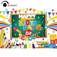 allenjoy happy 100th day of school party backdrop kindergarten preschool primary colourful 2022 class celebration background