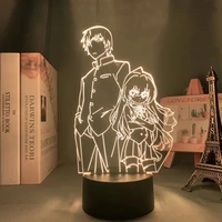 toradora led light for room decoration manga night light birthday gift kids bedroom decor table 3d lamp anime tiger dragon