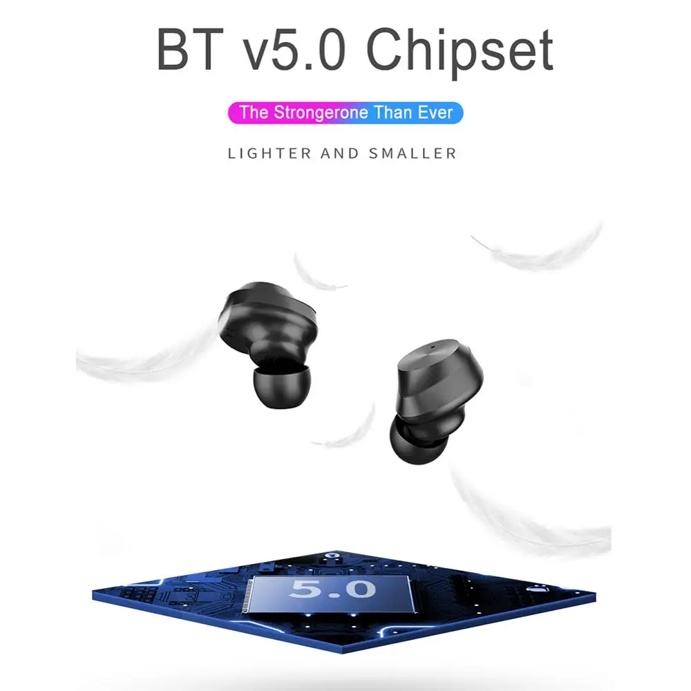 

TWS Portable Wireless In-ear Earbuds Bluetooth V5.0 Sports IPX5 Waterproof HIFI Sound Stereo Music Earphone With Charging Case