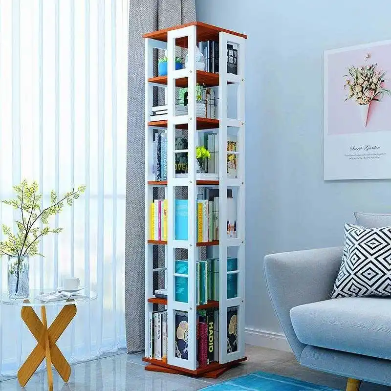 

Dekoration Estanteria Libros Shelf Wood Rotate Rotatable Home Furniture Libreria Scaffale Librero Bookcase Book Case Rack