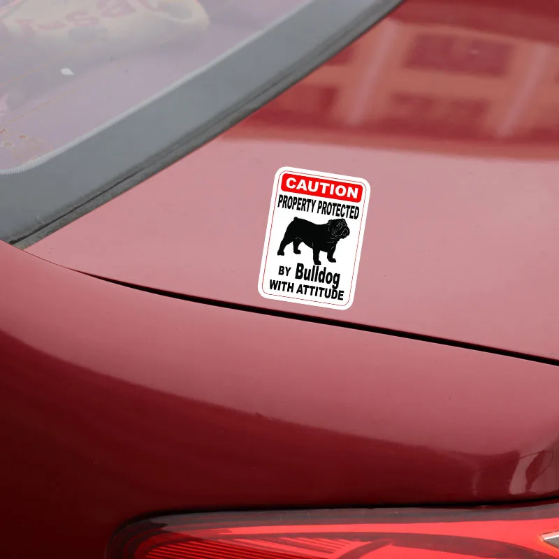 

Funny Car Sticker Property Protected By Bulldog Dog PVC 14cm X 10cm Accessories Cover Scratches Waterproof