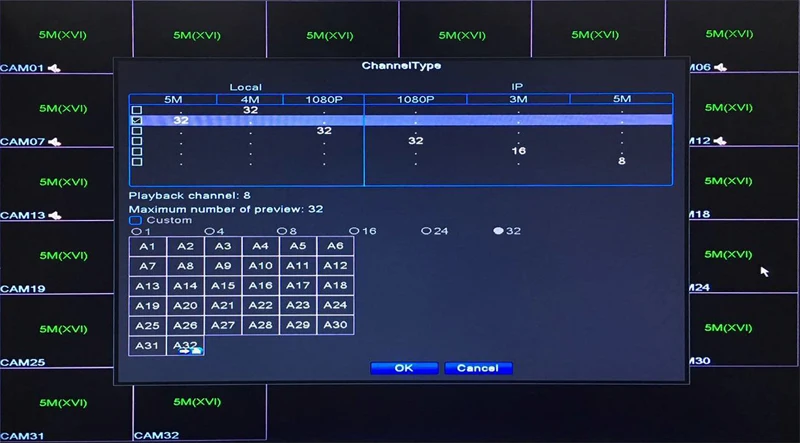 5MP CCTV камера Xmeye аудио Hi3531D 32CH 32 канала 4 * SATA 6 в 1 H.265 + Гибридный NVR CVI TVI AHD DVR видео