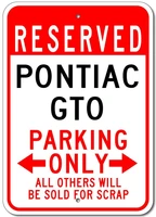 new metal tin sign pontiac gto parking garage sign personalized wall decor gift vintage decoration 8x12 inch