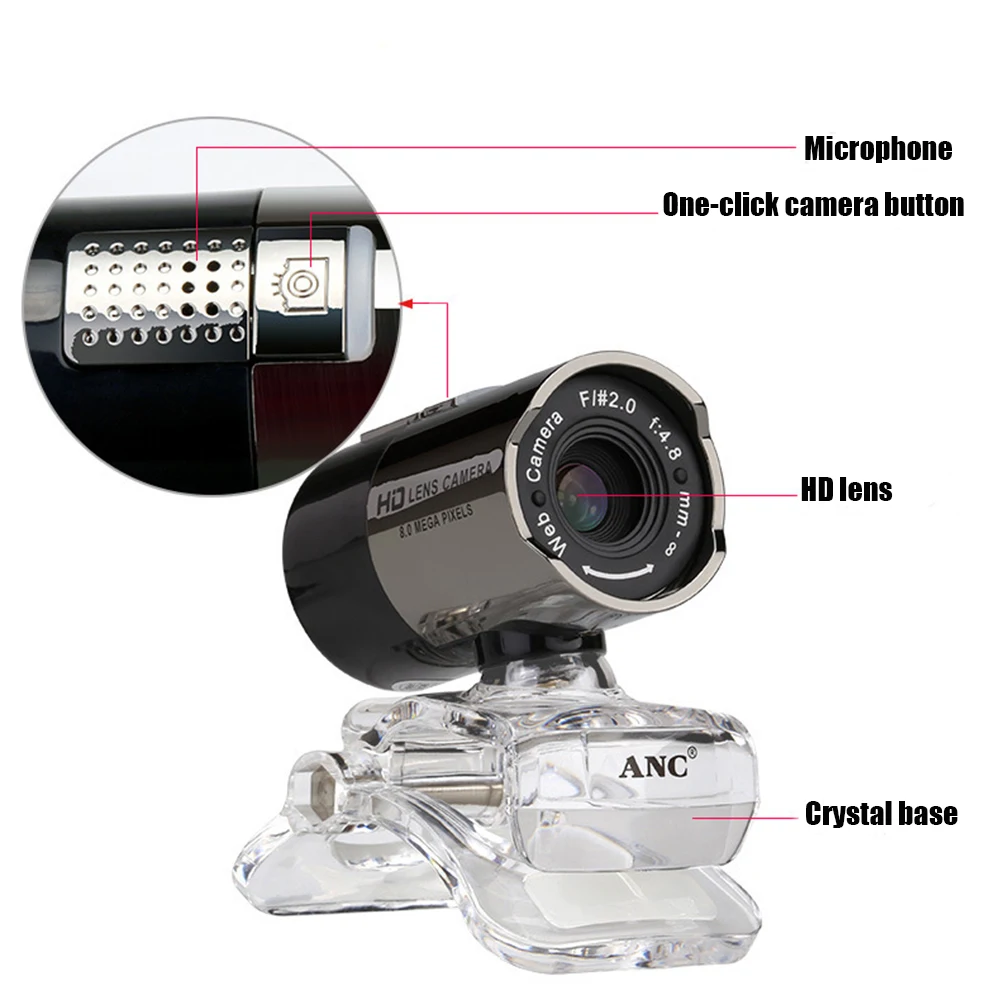 USB 2 0 HD оригинальная веб-камера для ПК ночного видения Бесплатный драйвер HD-камера