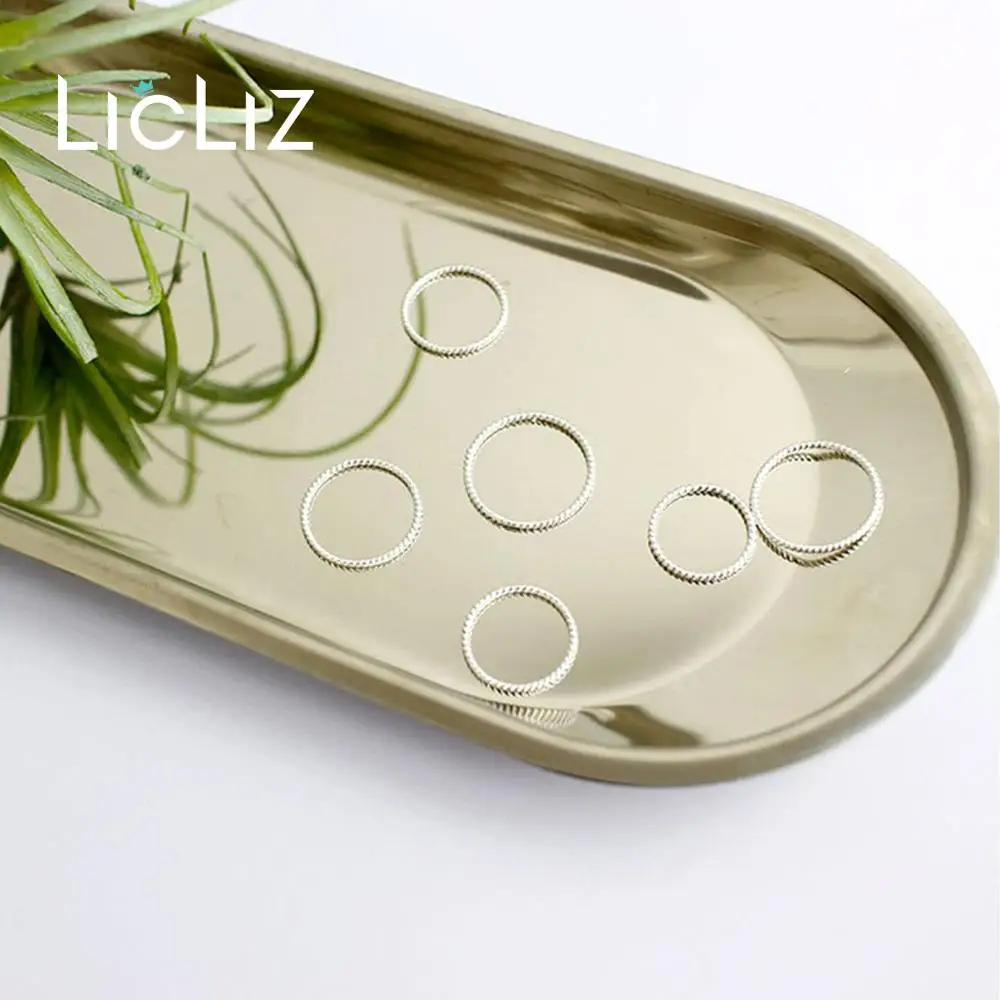 LicLiz, новинка, 925 пробы, серебро, скрученный плетеный канат, кольца для мужчин и женщин, штабелируемые кольца, ювелирные изделия "anillos Bijoux" Femme LR0724