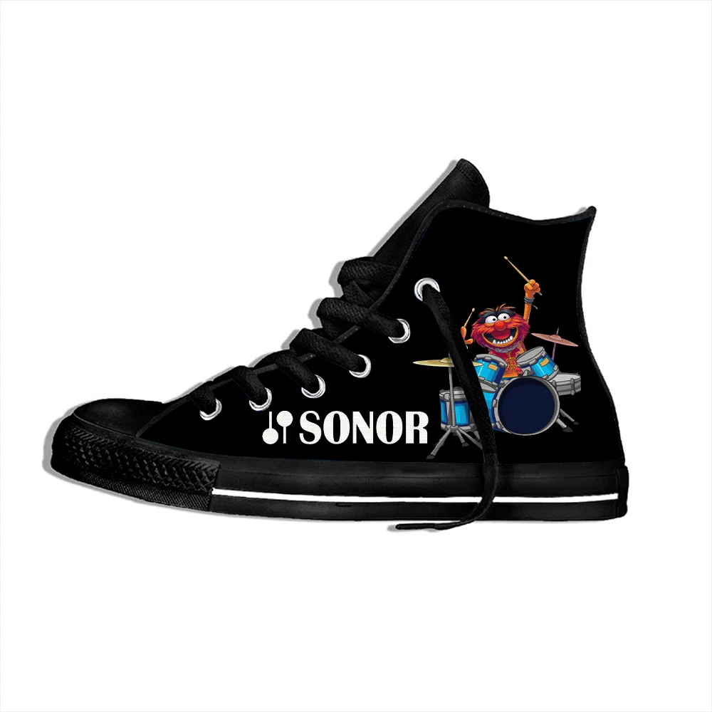 

animal drummer show muppet Drum Novelty Design Fashion Lightweight High Top Cloth Shoes Men Women Casual Breathable Sneakers