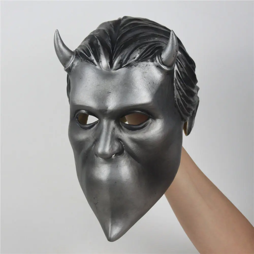 Ghost Latex Mask Headgear Rock Roll Nameless Ghoul Band Grucifix Papa Emeri Adult Latex Helmet Mask Halloween Cosplay Costumes