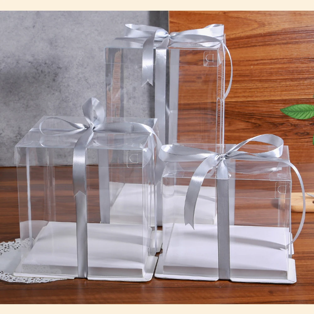 Большой прозрачный подарок для торта 1 шт. цветок прозрачная упаковка из ПВХ