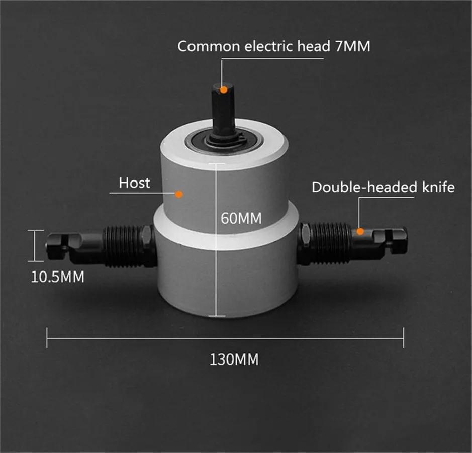 

Metal Cutting Double Head Sheet Nibbler Saw Cutter Tool Drill Attachment Free Cutting Tool Sheet Metal Cut