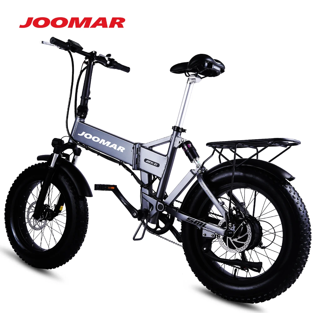 Bestellen JOOMAR Elektrische Bike 500W Faltbare Mountainbike Ebike 4,0 Fett Reifen 20 Zoll Snowbike Strand Radfahren Für Männer 48V 12,8 AH JM21 Plus