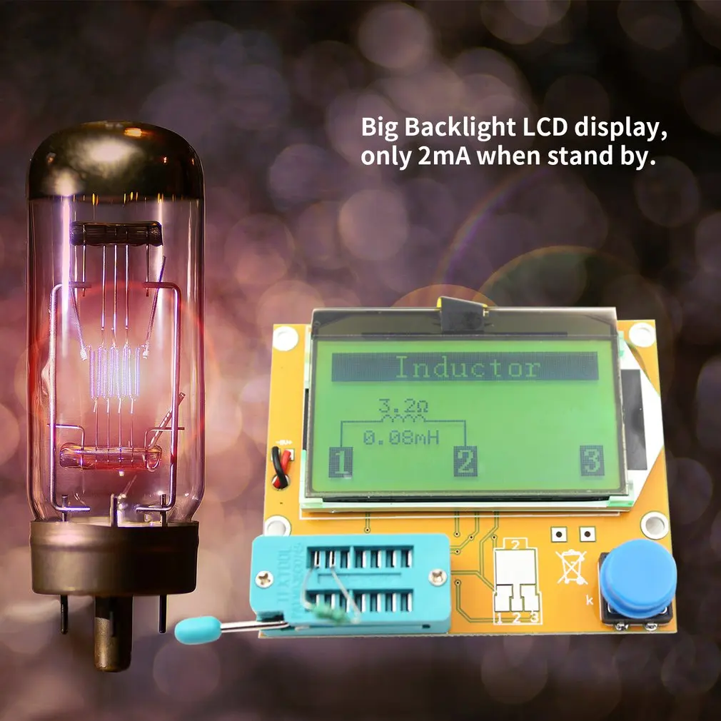 

LCR-T4 LCD Digital Transistor Tester Meter Backlight Diode Triode Capacitance ESR Meter For MOSFET/JFET/PNP/NPN L/C/R 1