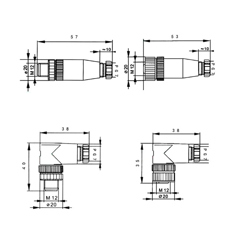 Новый Стиль Мода PG7 Сенсор разъем IP67 3/4/5 Pin типа папа/женский прямой/правый угол M12