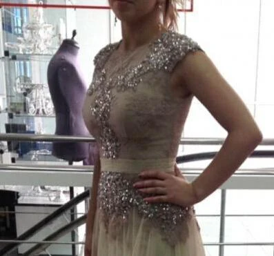 Мусульманские Вечерние платья а-силуэта с рукавами-крылышками Тюлевая