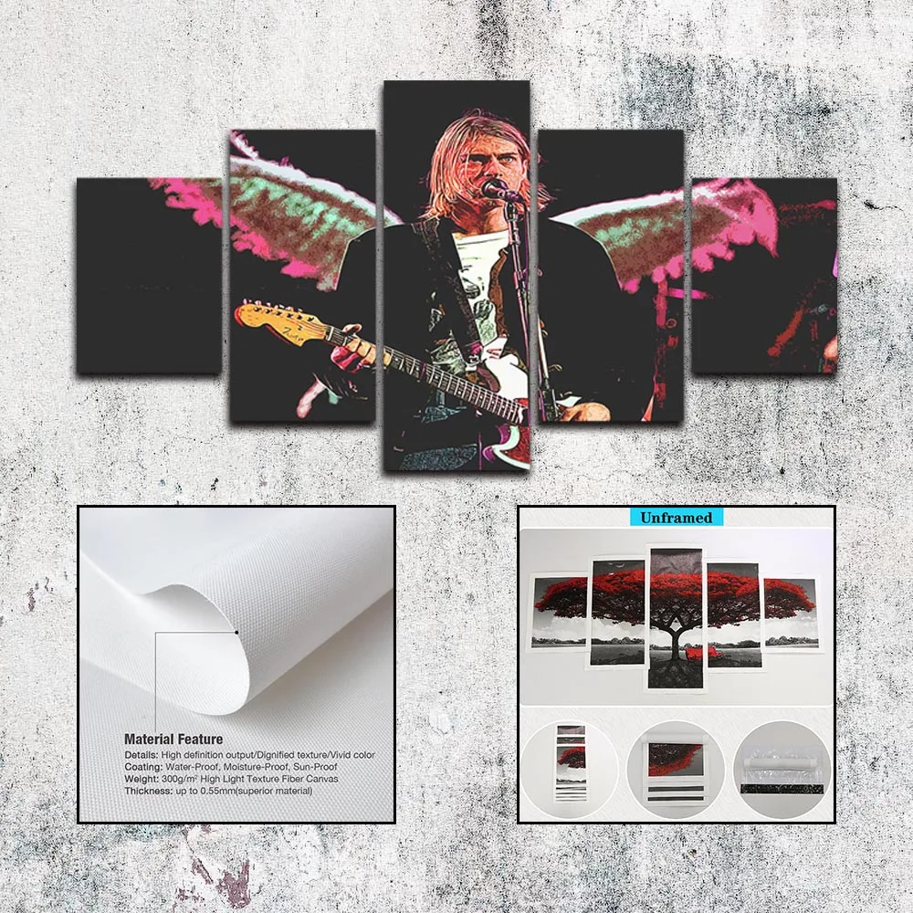 Современная Настенная Картина на холсте Курта Кобейна картина Постер и печать