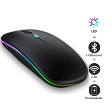 Wireless Mouse Rechargeable RGB Bluetooth 2.4G Silent Laptop Gaming Mouse Gamer Rechargeable Mouse for Computer LED Backlit Mice