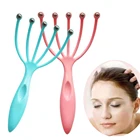 Массажная щетка для сухого массажа, массажер для головы, расслабляющий спа-массаж, Расческа с шариком и пятью когтями, массажный инструмент для головы