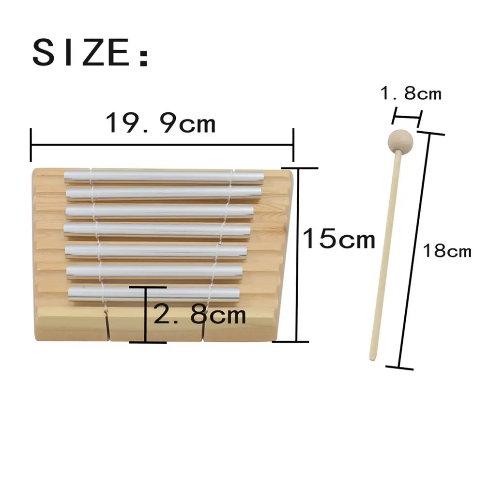 

On sale 1PC Wooden Percussion Seven Bar Chime Percussion 7 Toner Musical Instruments with Wooden Percussion Hammer
