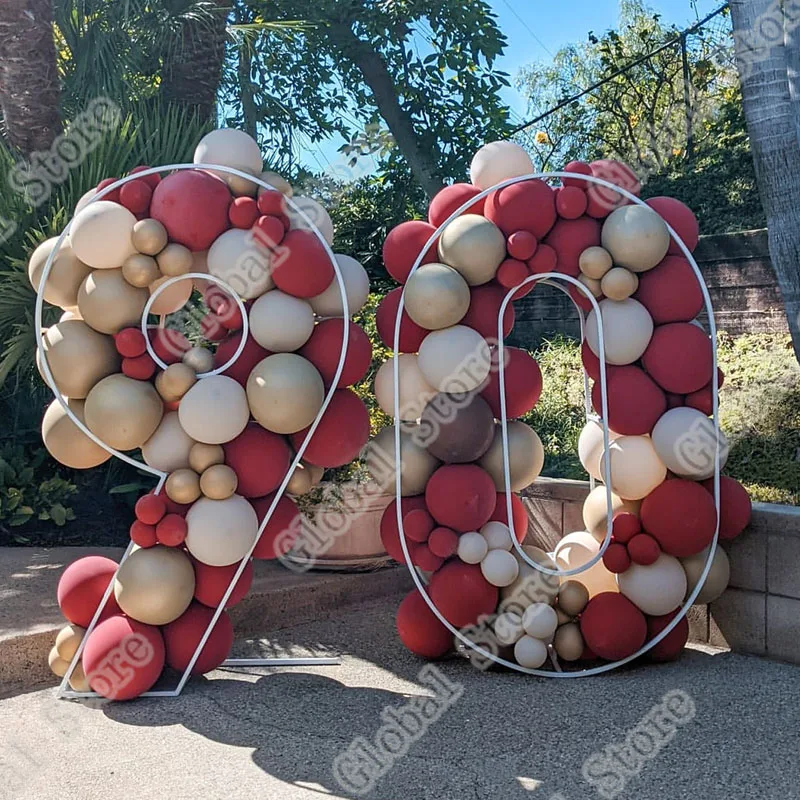 

126Pcs Double Red Gold Double Cream Black Caffee Latex Balloons Birthday Decoration Party Birthday Balloons Set Number Balloon