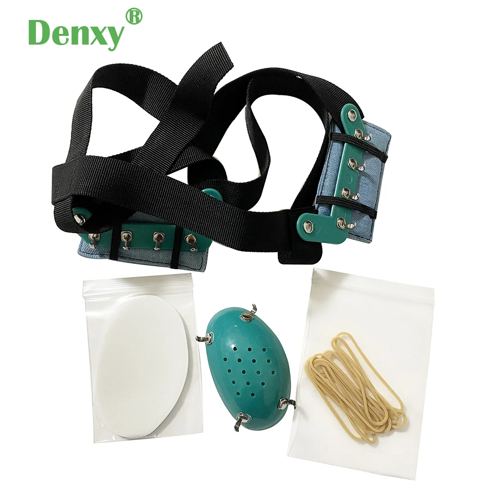 Denxy 3pc Orthodontic Combination head cap Headgear Strap extraoral anchorage  attachment product Orthodontic Dental bracket