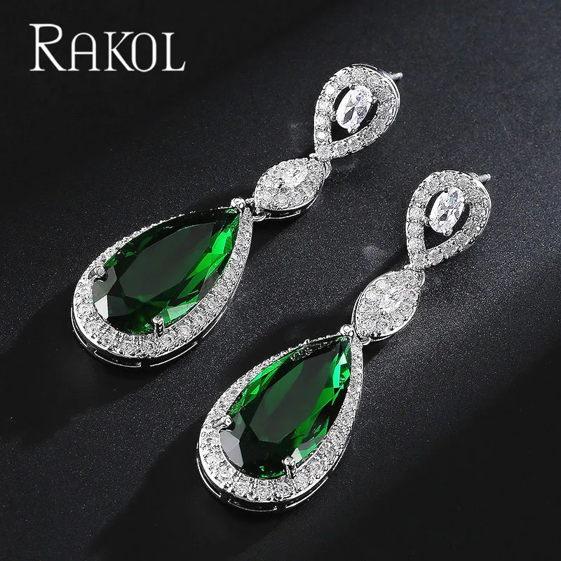 RAKOL Классические Подвески в форме капелек из Кубического циркония длинные