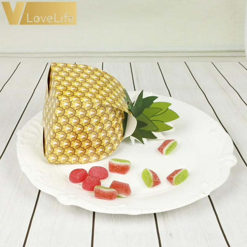 6 шт. бумажные коробки с ананасами для конфет | Дом и сад