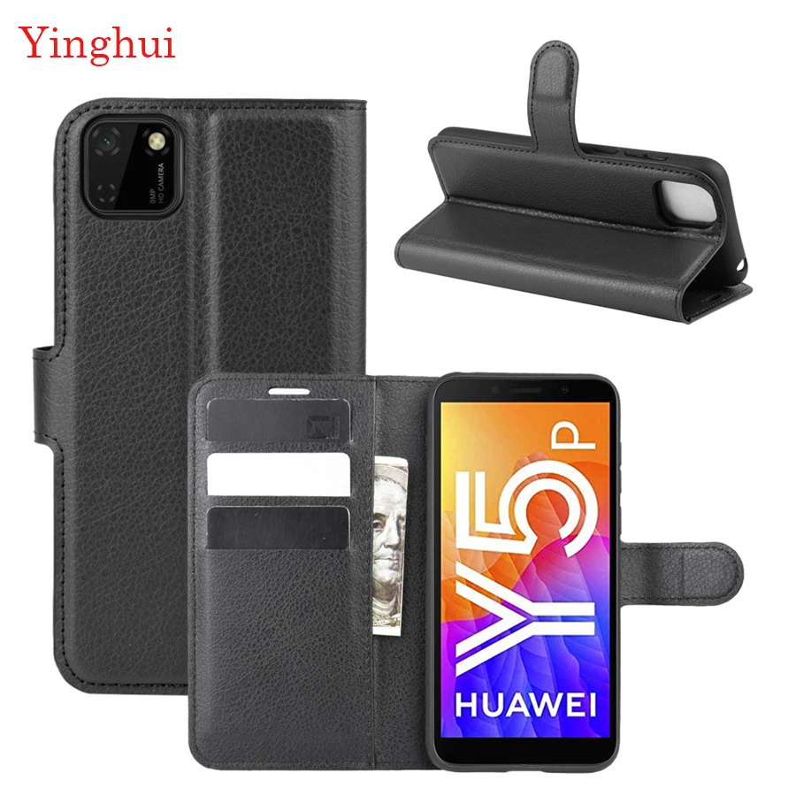 Флип чехол для Huawei Y5P Honor 9s высококачественный кожаный подставка с держателем