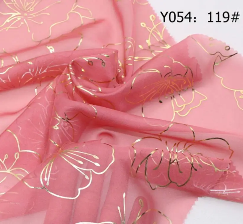 119 coral Bronzing Flower Косплей 30D шифоновое платье вечерние платья ткань материал DIY летняя ткань для платья блузка шарф квалифицированный - Цвет: 119 coral