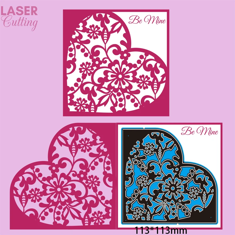 

Режущие металлические штампы, полые цветы, сердце, сетка, новые трафареты «сделай сам», искусственное ремесло, декоративное ремесло 113*113 мм