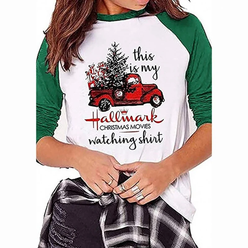 Рождественская футболка с длинным рукавом теплая модная женская забавная
