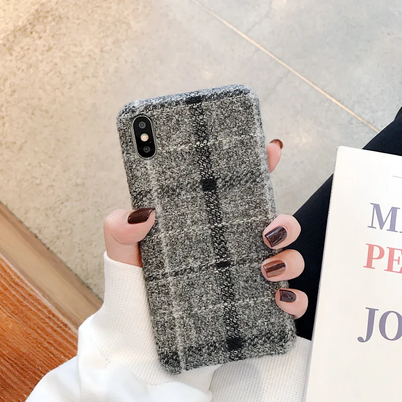 ORYKSZ Warm Corduroy Texture Phone Case For iphone 11 Pro Max 6 6S 7 8 Plus X XR XS Simple Suede Soft back shell cases |