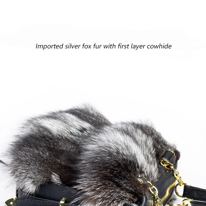 100% женская сумка из лисьего меха на плечо модная сумка-мессенджер мягкая