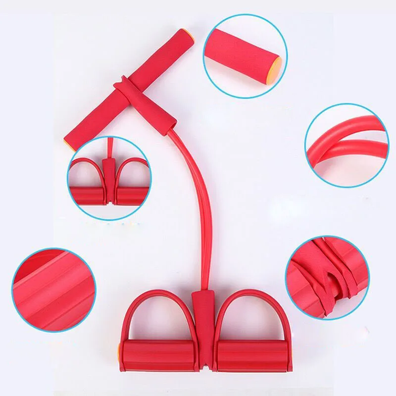 

4 Resistanc Elastic Rower Belly Resistance Band Fitness Gym Trainig Pull Rope Home Exerciser Gym Sport Expander Pedal Puller