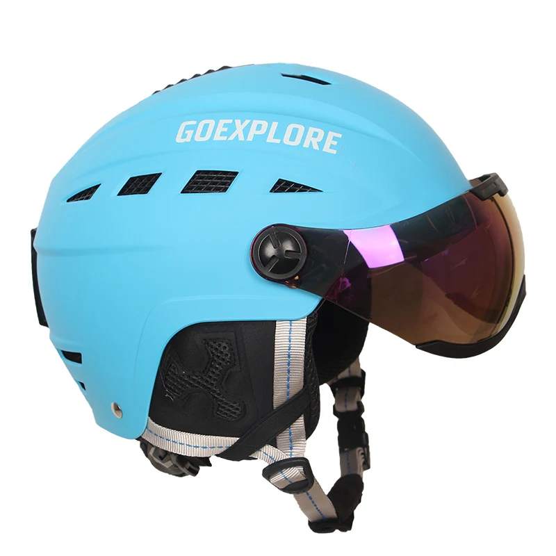 blue Goexplore ore лыжный шлем ультралегкий ABS+ EPS CE EN1077 мужчины женщины лыжный шлем для занятий спортом на открытом воздухе шлем для сноубордистов скейтбордистов - Цвет: blue