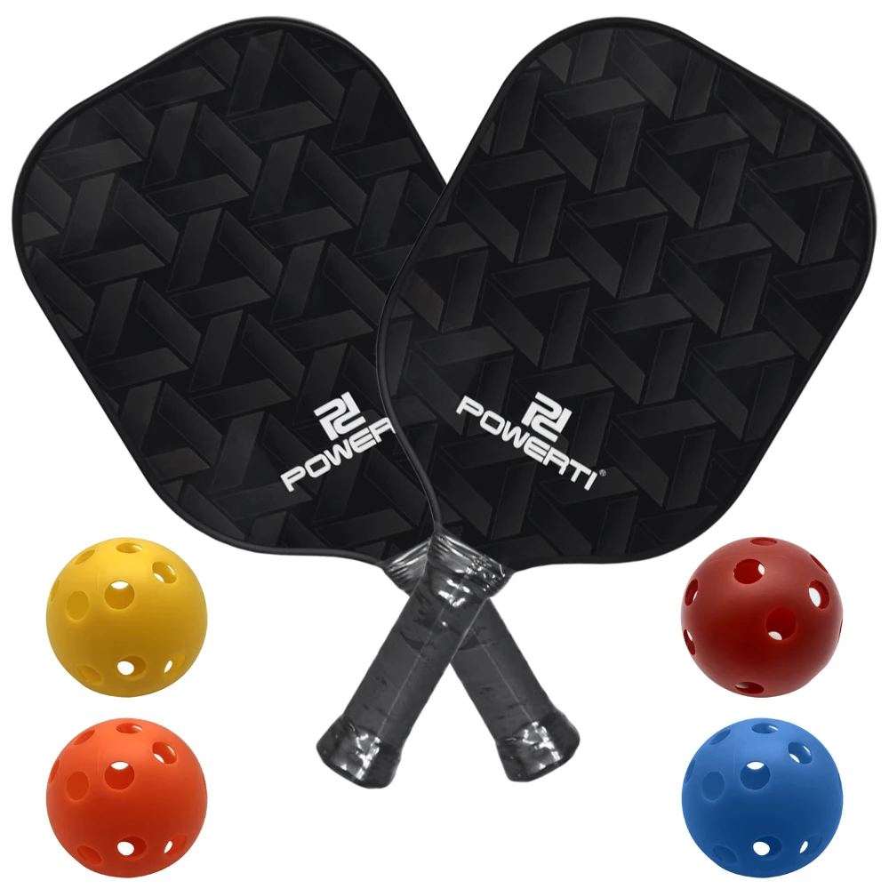 

Пикелечные весла комплект ракеток Pickleball Весло Набор из 2-х настольный теннис ракетки и 4 Pickleballs шарики Pickle-шар с сумкой
