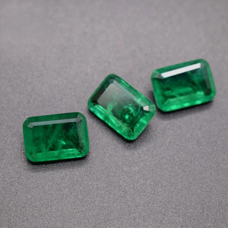 Emerald Princess Square  Ring Pendant European And American Emerald Loose Stone Charm Jewelry Making Women Jewelry  Men's Charms
