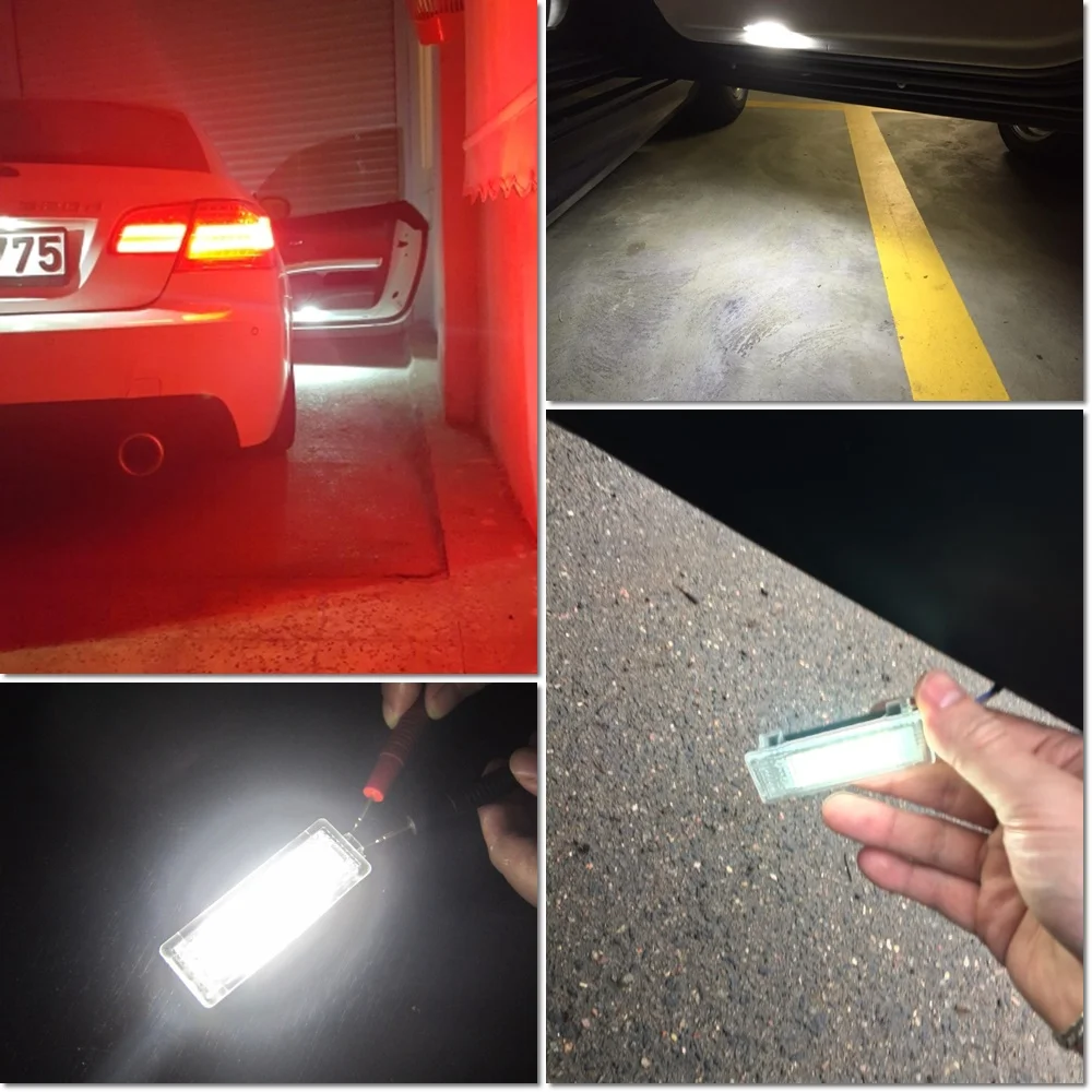 

2Pcs Car LED Door Welcome Light 12V White SMD3528 LED Courtesy Lamp Bulb Kit For BMW E90 E91 E92 E93 F10 F11 F12 F18 Accessories
