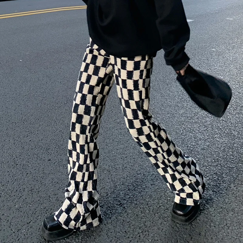 

Loose Wide Leg Pants Women's Autumn and Winter Checkerboard Casual Pants Women's Pants New 2021 High Waist Slim Pants