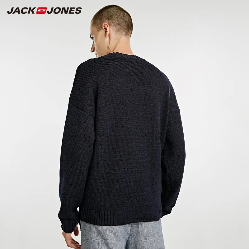Мужской повседневный свободный свитер JackJones с вырезом лодочкой 218325503 | Мужская