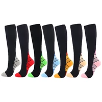moda mulaya compression stockings menwomen correcting leg muscle pressure and soothing stripes colourful tall tube sports socks