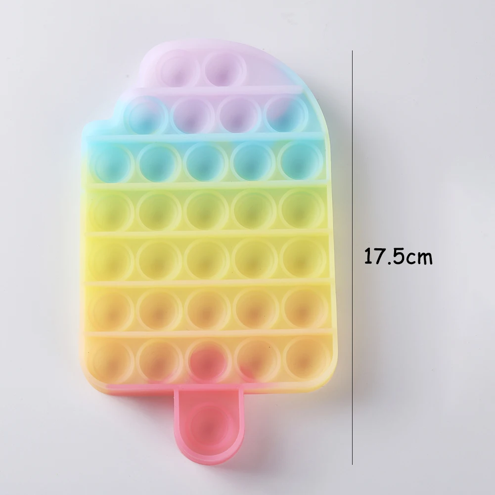 

Ice Cream Antistress Fidget Toy Push Bubble Toys Rainbow Adult Kids Stress Reliever Toy Autism Needs Toys for Children Gifts
